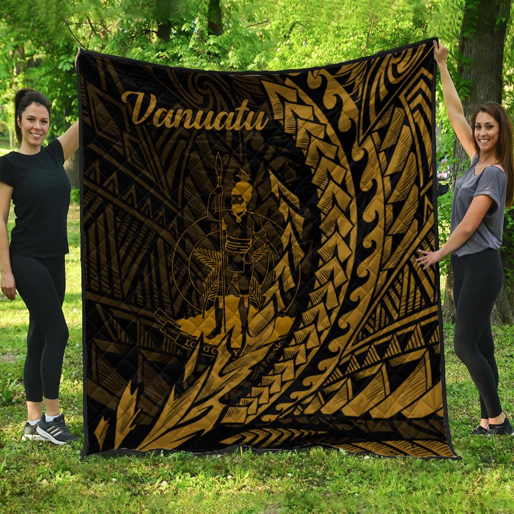 Vanuatu Premium Quilt - Wings Style Black - Polynesian Pride