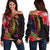 Vanuatu Women's Off Shoulder Sweater - Tropical Hippie Style Black - Polynesian Pride