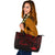 Vanuatu Leather Tote - Red Color Cross Style Black - Polynesian Pride