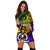 Vanuatu Custom Personalised Hoodie Dress - Rainbow Polynesian Pattern - Polynesian Pride