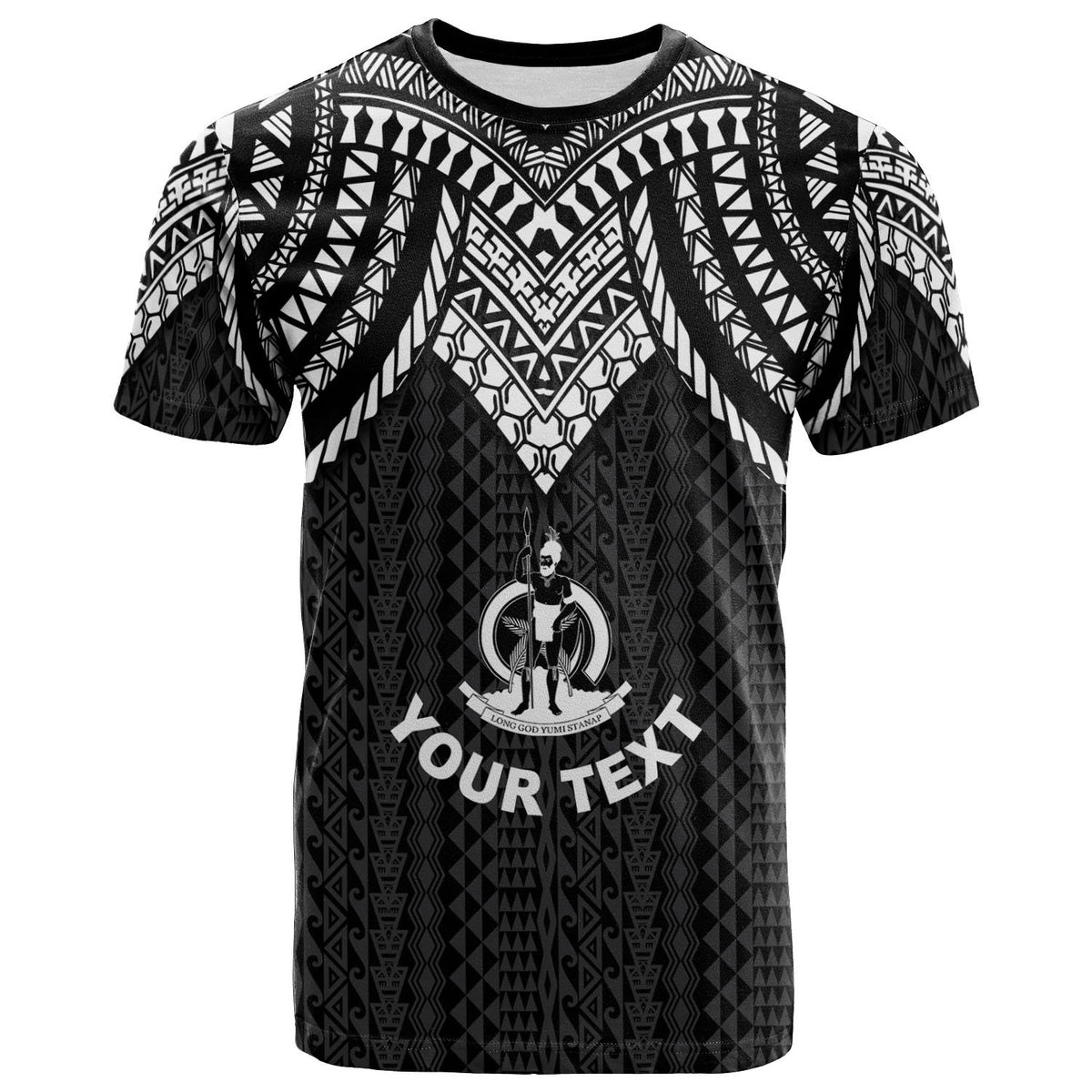 Vanuatu Custom T Shirt Polynesian Armor Style Black Unisex Black - Polynesian Pride
