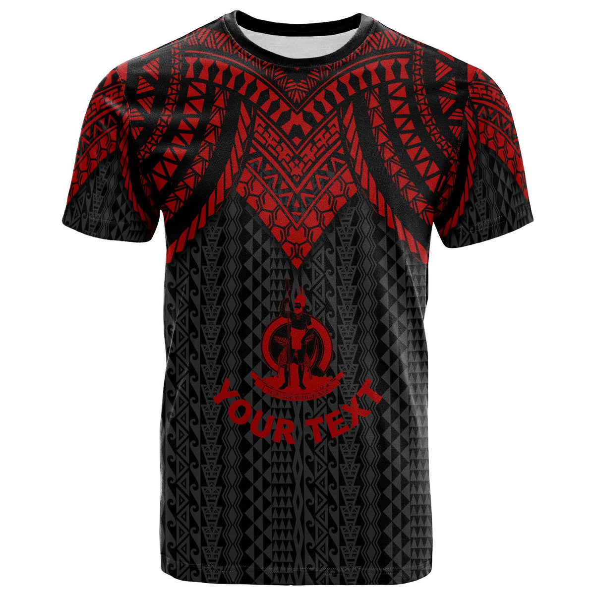 Vanuatu Custom T Shirt Polynesian Armor Style Red Unisex Red - Polynesian Pride