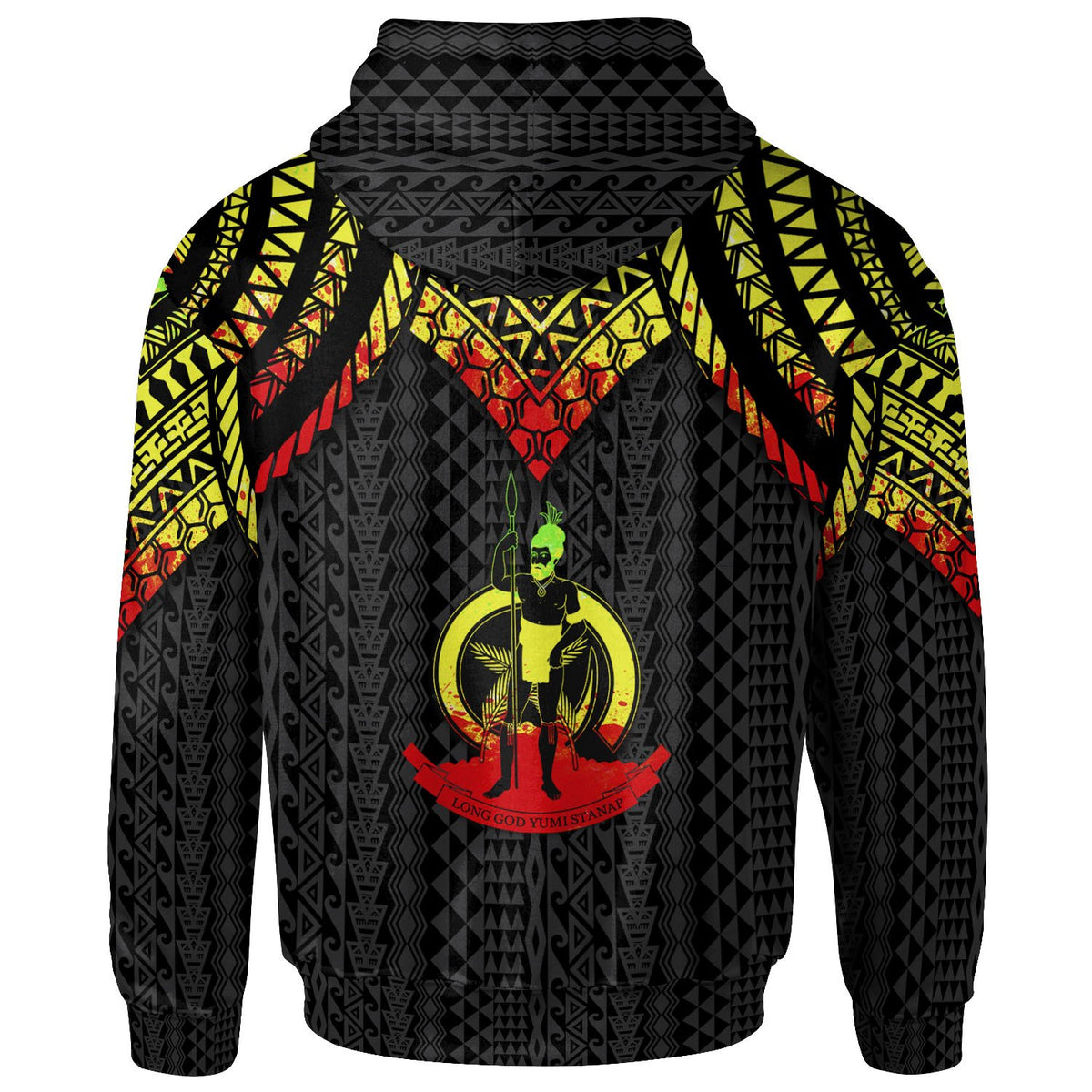 Vanuatu Zip up Hoodie Polynesian Armor Style Reagge - Polynesian Pride