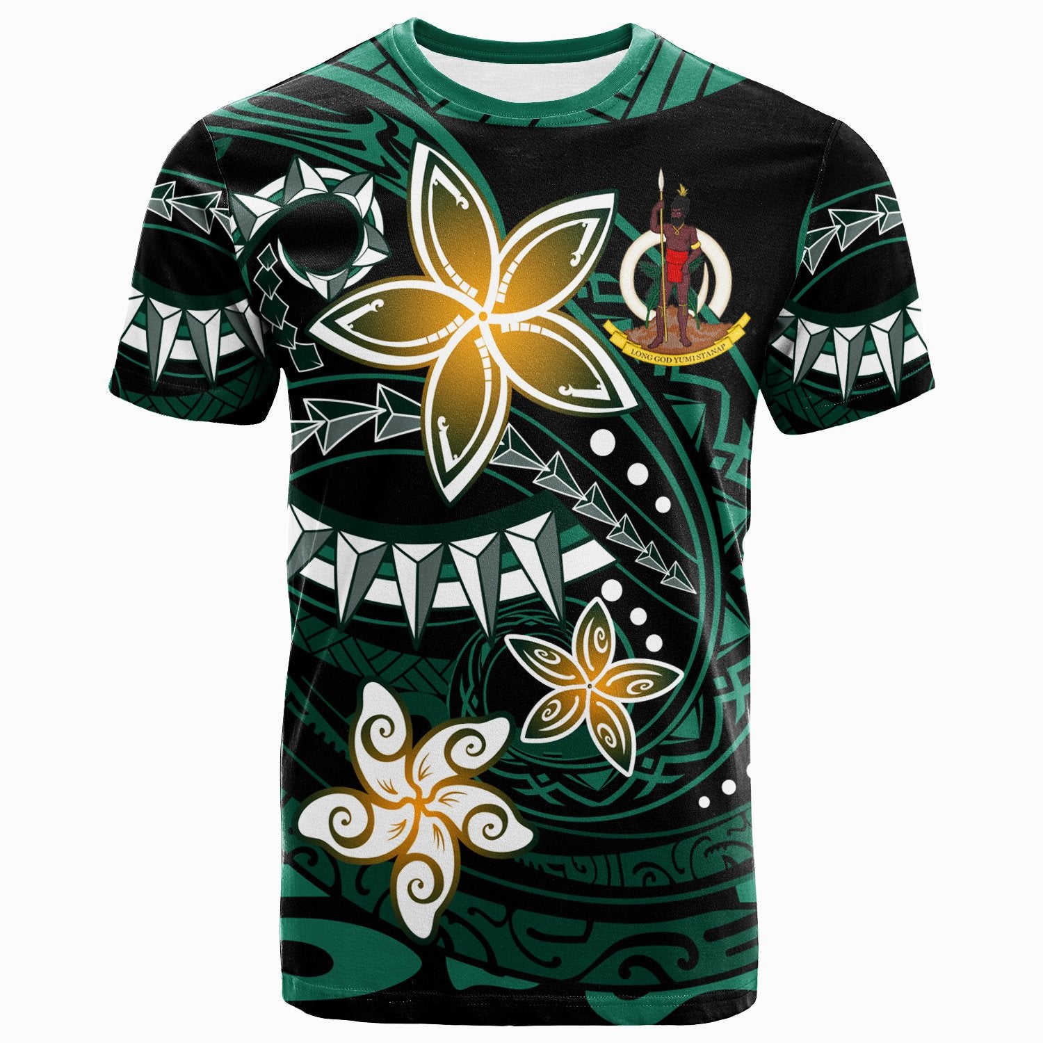 Vanuatu T Shirt Spring Style Black Color Unisex Black - Polynesian Pride