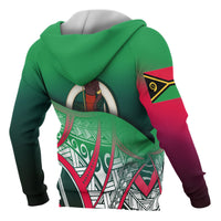 Vanuatu Coat of Arms Zip up Hoodie Polynesian Pattern - Polynesian Pride