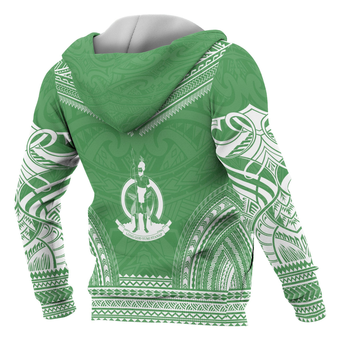 Vanuatu Polynesian Chief Custom Zip up Hoodie Flag Version - Polynesian Pride