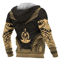 Vanuatu Polynesian Chief Custom Hoodie Gold Version - Polynesian Pride