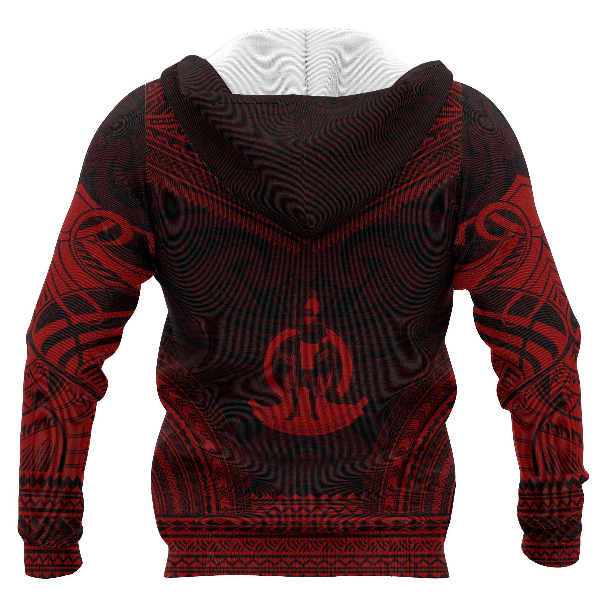 Vanuatu Polynesian Chief Custom Hoodie Red Version Unisex Red - Polynesian Pride