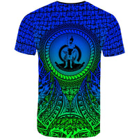 Vanuatu T Shirt Circle Pattern Blue - Polynesian Pride