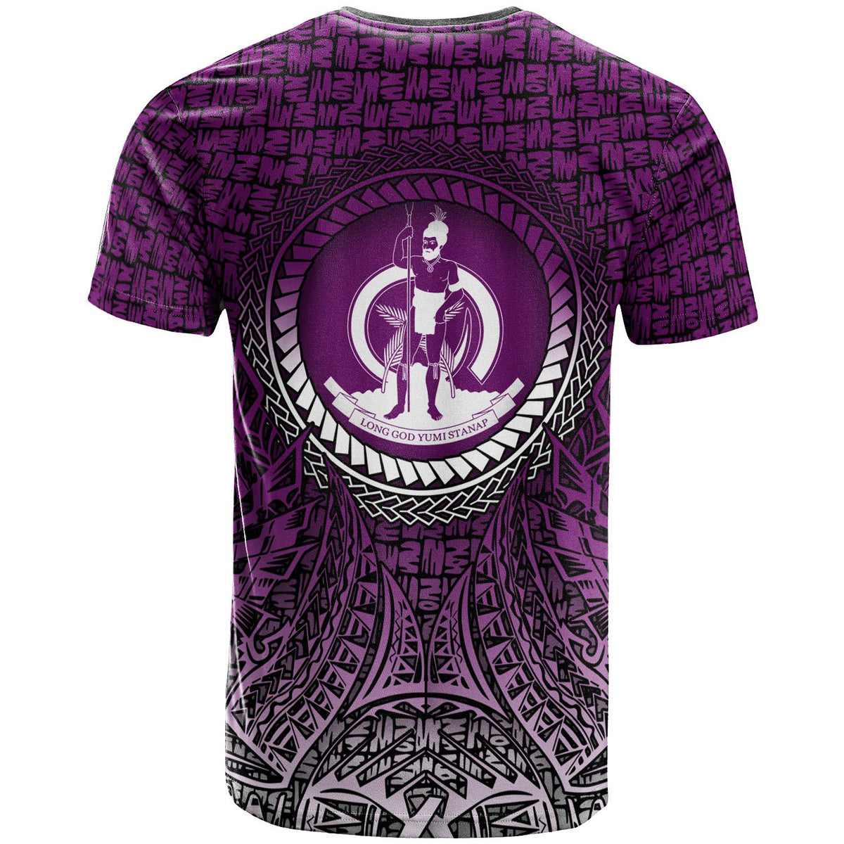 Vanuatu T Shirt Circle Pattern Purple - Polynesian Pride