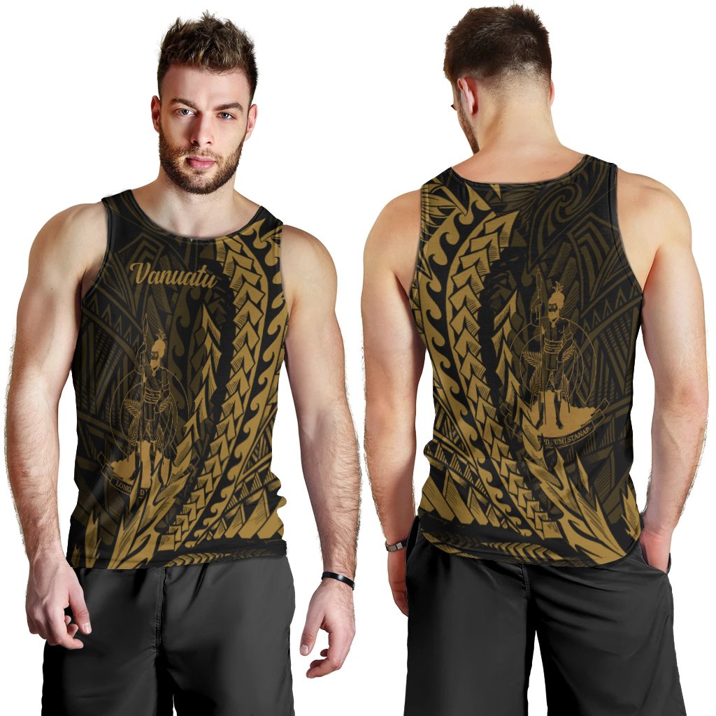 Vanuatu Men's Tank Top - Wings Style Black - Polynesian Pride