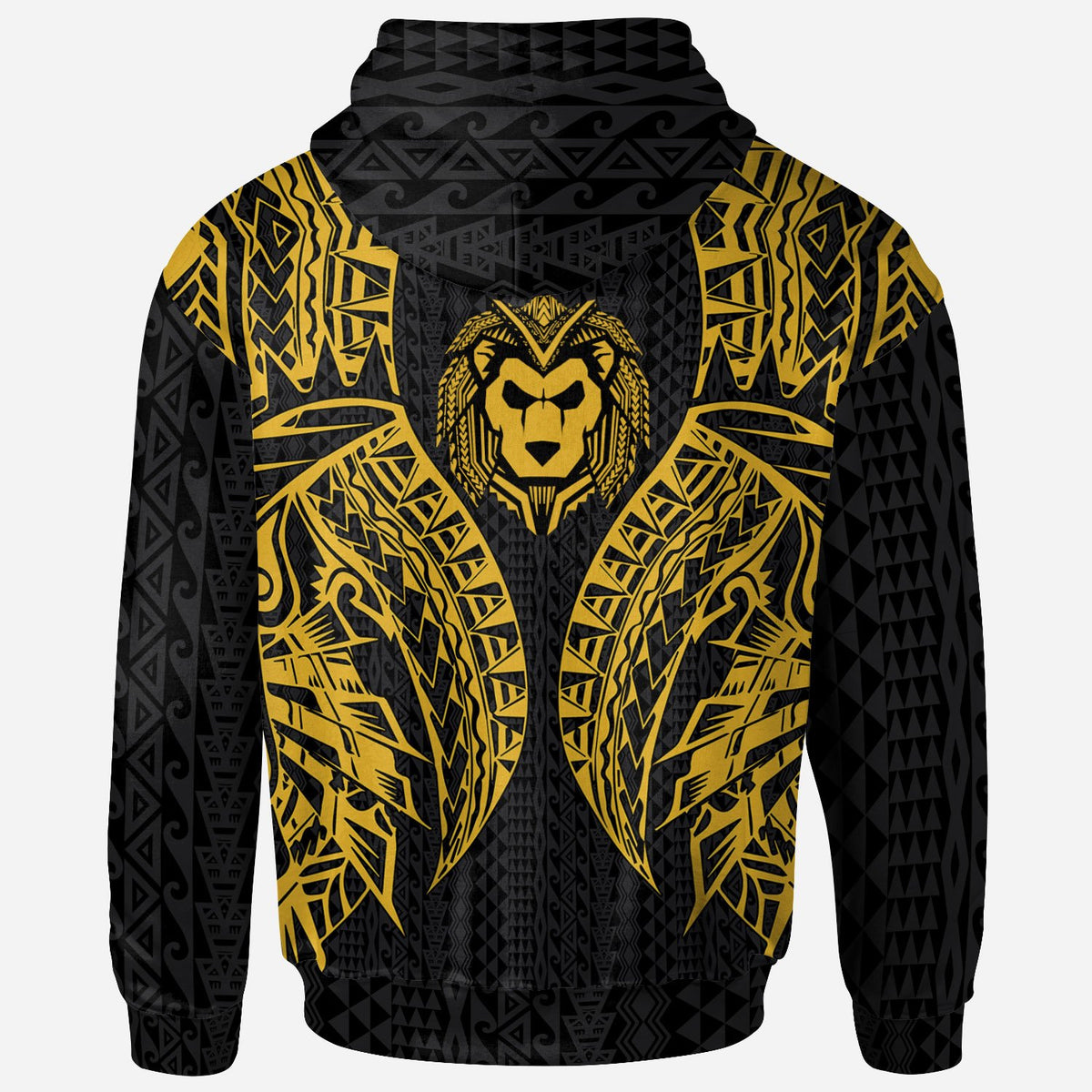 Vanuatu Hoodie Polynesian Lion Head Gold Style - Polynesian Pride