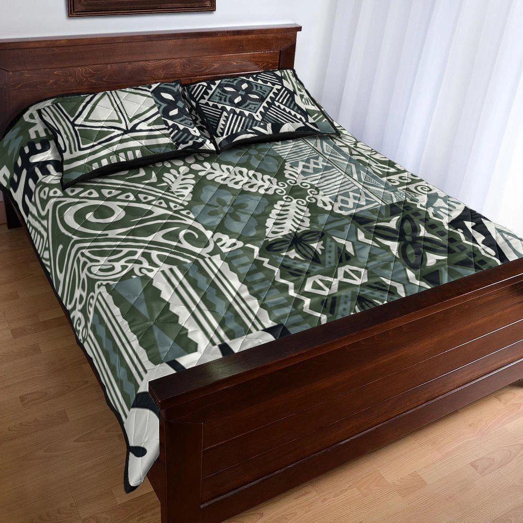 Polynesian Quilt Bed Set - Tapa Fabric Patchwork Tribal - Polynesian Pride