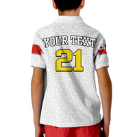 Custom Mate Maa Tonga Rugby Polo Shirt Tongan Kupesi White Style LT9 - Polynesian Pride