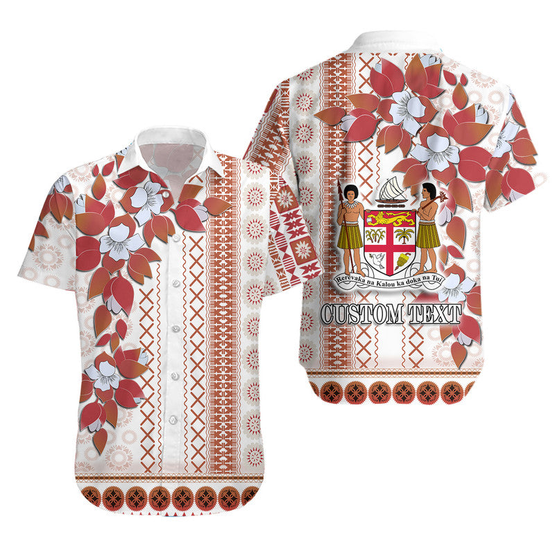 (Custom Personalised) Fiji Hawaiian Shirt Tagimoucia Mixed White Tapa Style LT9 Unisex White - Polynesian Pride