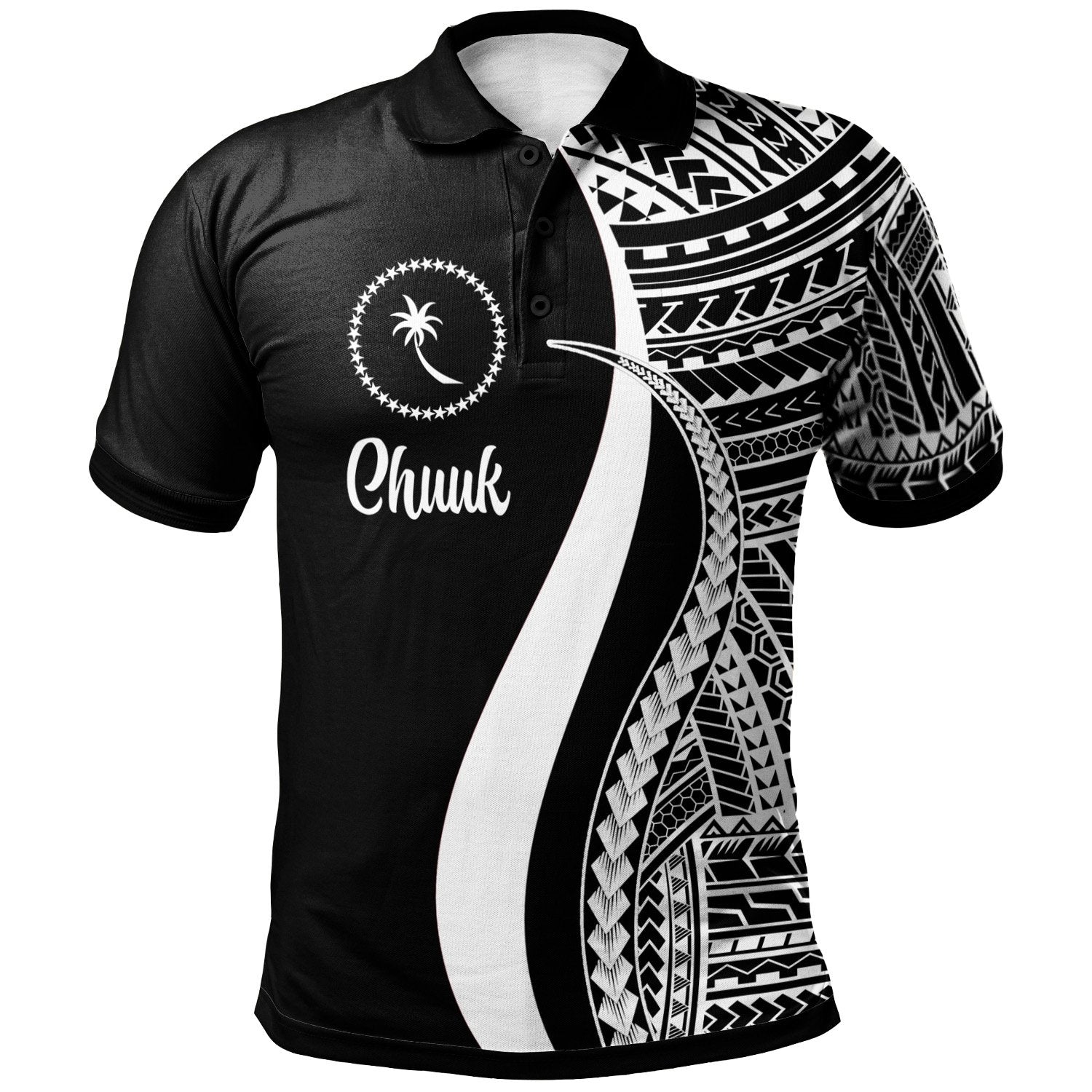 Chuuk Polo Shirt White Polynesian Tentacle Tribal Pattern Unisex White - Polynesian Pride