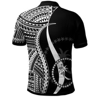 Chuuk Polo Shirt White Polynesian Tentacle Tribal Pattern - Polynesian Pride
