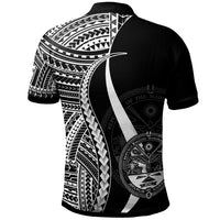 Marshall Islands Polo Shirt White Polynesian Tentacle Tribal Pattern Crest - Polynesian Pride