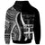 Fiji Hoodie White Tentacle Tribal Pattern - Polynesian Pride