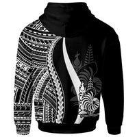 New Caledonia Zip up Hoodie White Tentacle Tribal Pattern - Polynesian Pride