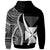 Wallis and Futuna Zip up Hoodie White Tentacle Tribal Pattern - Polynesian Pride