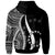 Cook Islands Custom Hoodie White Tentacle Tribal Pattern - Polynesian Pride