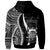 Tuvalu Custom Hoodie White Tentacle Tribal Pattern - Polynesian Pride