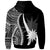 Nauru Custom Hoodie White Tentacle Tribal Pattern - Polynesian Pride