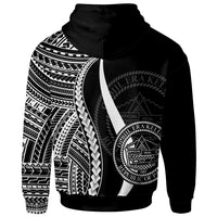 Palau Zip up Hoodie White Tentacle Tribal Pattern - Polynesian Pride
