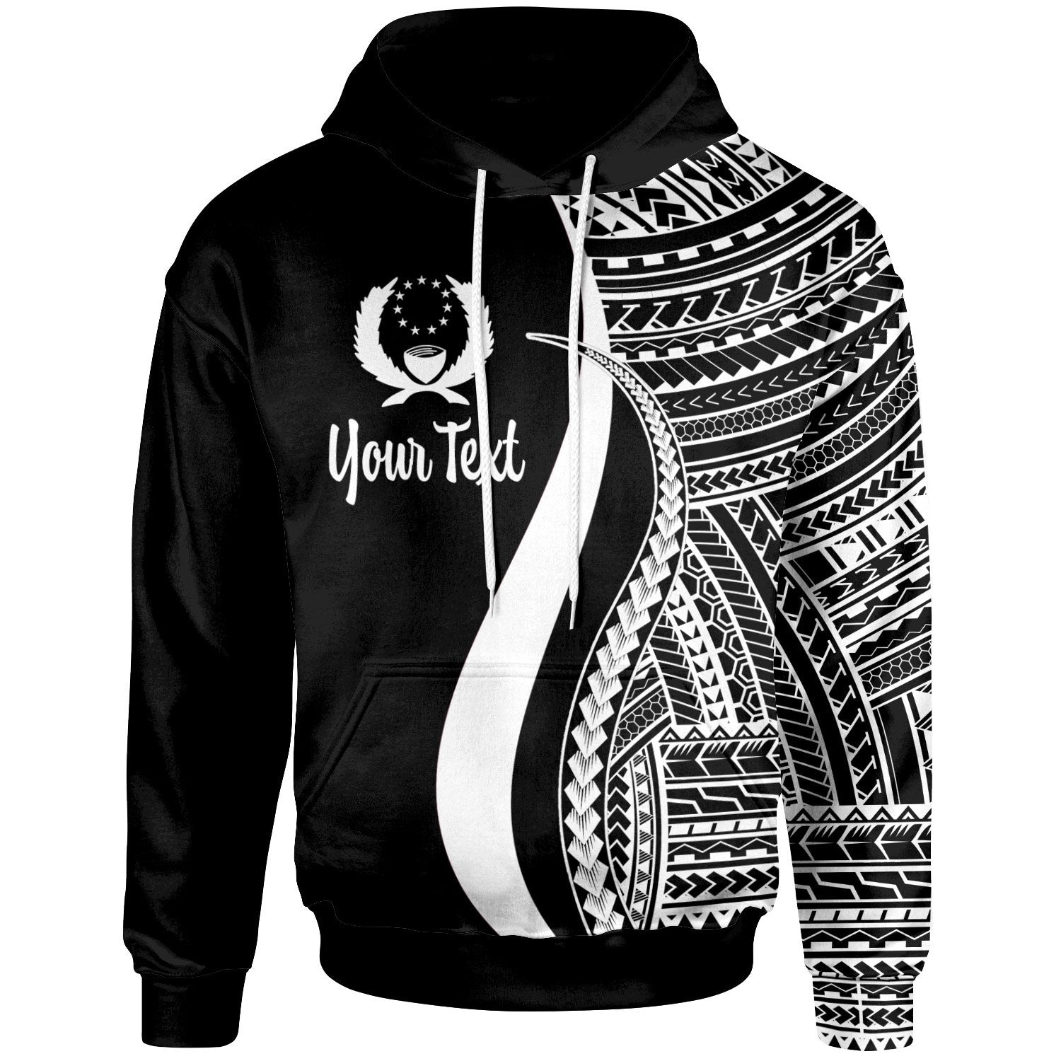 Pohnpei Custom Hoodie White Tentacle Tribal Pattern Unisex White - Polynesian Pride