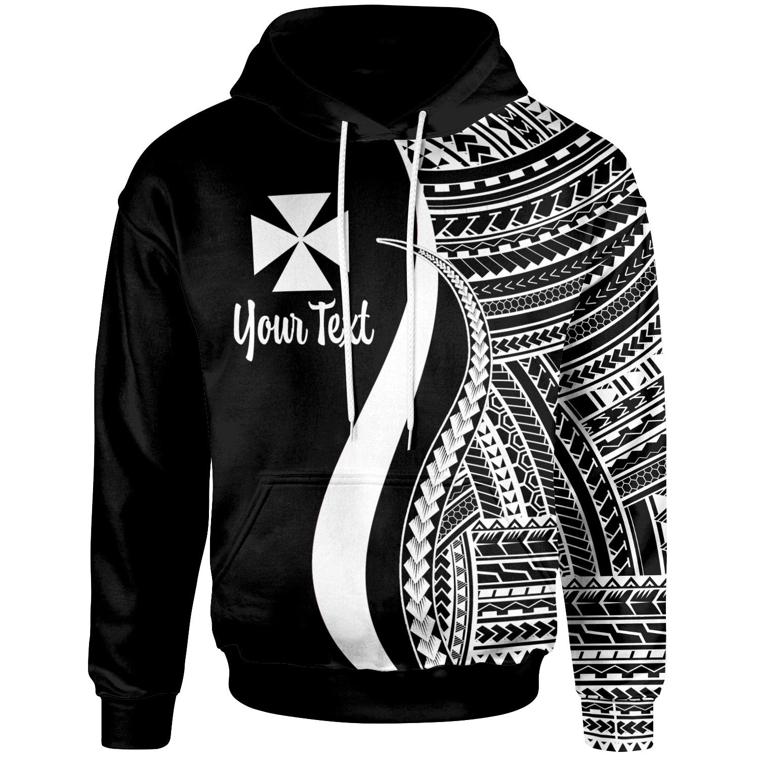 Wallis and Futuna Custom Hoodie White Tentacle Tribal Pattern Unisex White - Polynesian Pride