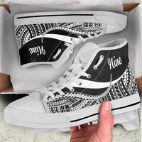 Niue High Top Shoes White - Polynesian Tentacle Tribal Pattern - Polynesian Pride
