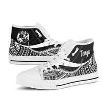 Tonga High Top Shoes White - Polynesian Tentacle Tribal Pattern - Polynesian Pride