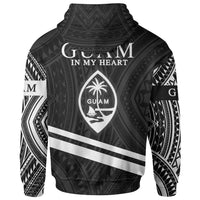 Guam Zip Hoodie In My Heart Style Polynesian Patterns - Polynesian Pride