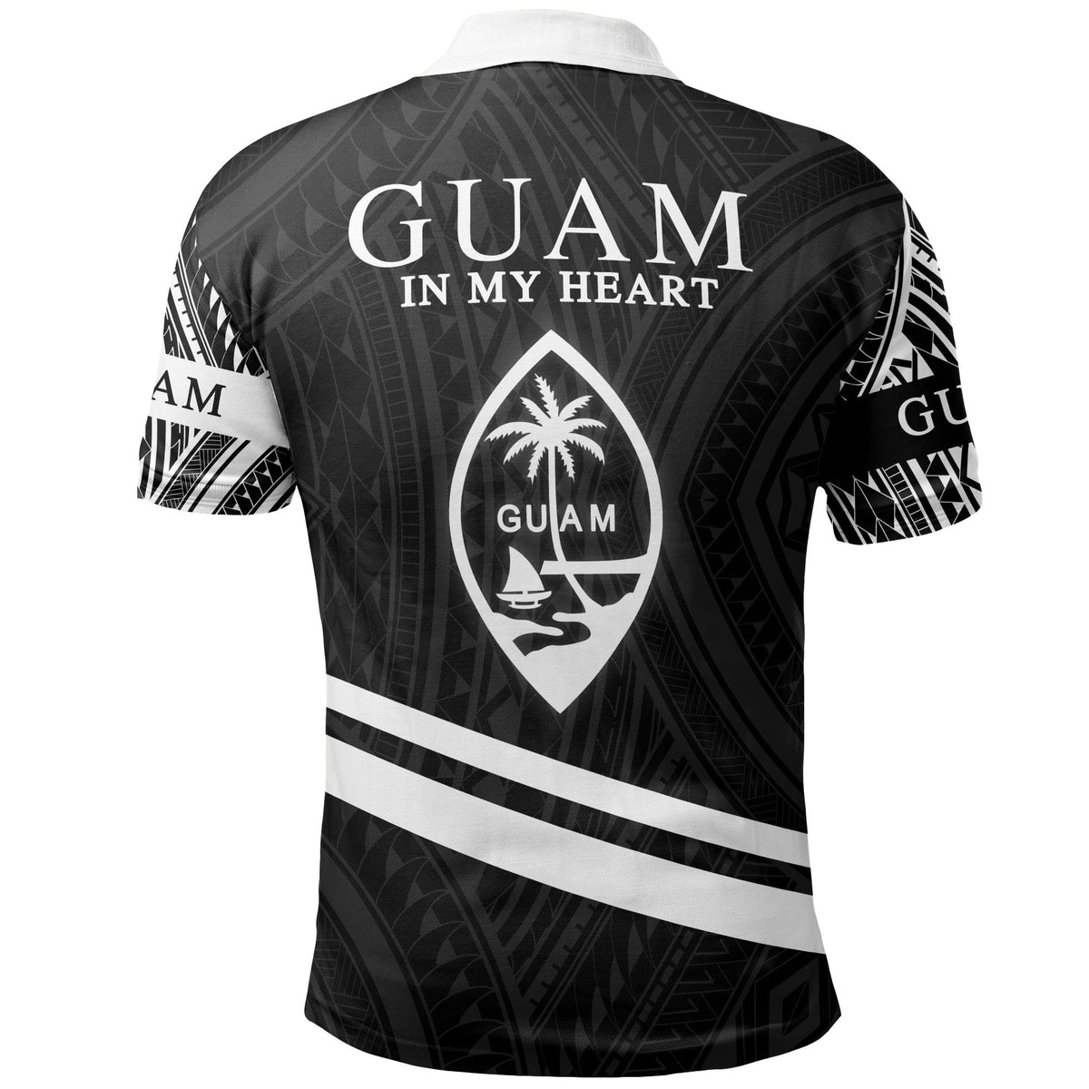 Guam Polo Shirt In My Heart Style Polynesian Patterns - Polynesian Pride