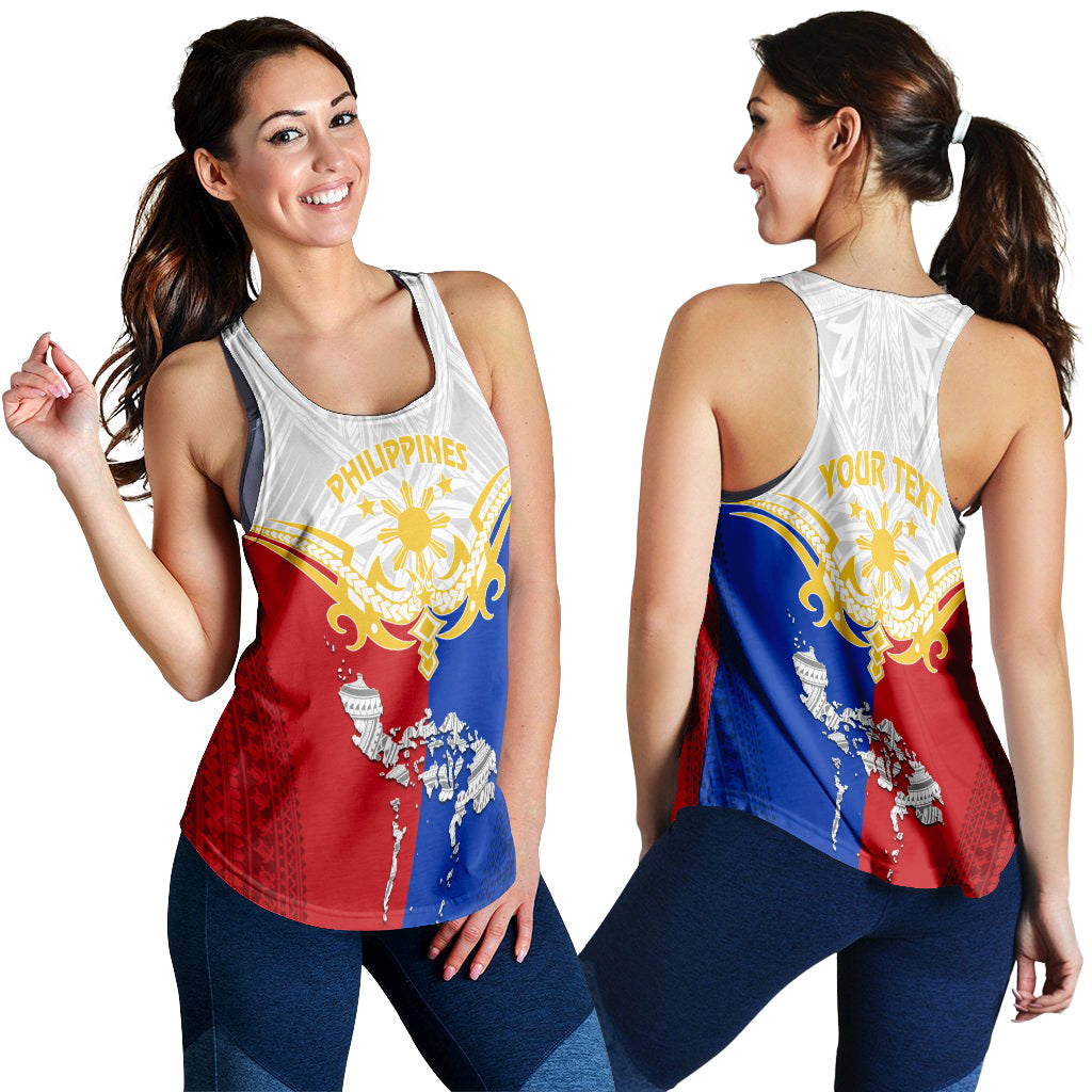 Personalised Philippines Women Racerback Tank Tribal Mix Style LT7 - Polynesian Pride