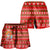 Hawaiian Santa Claus Mele Kalikimaka Women's Shorts - Aviv Style - Red - AH Women Red - Polynesian Pride