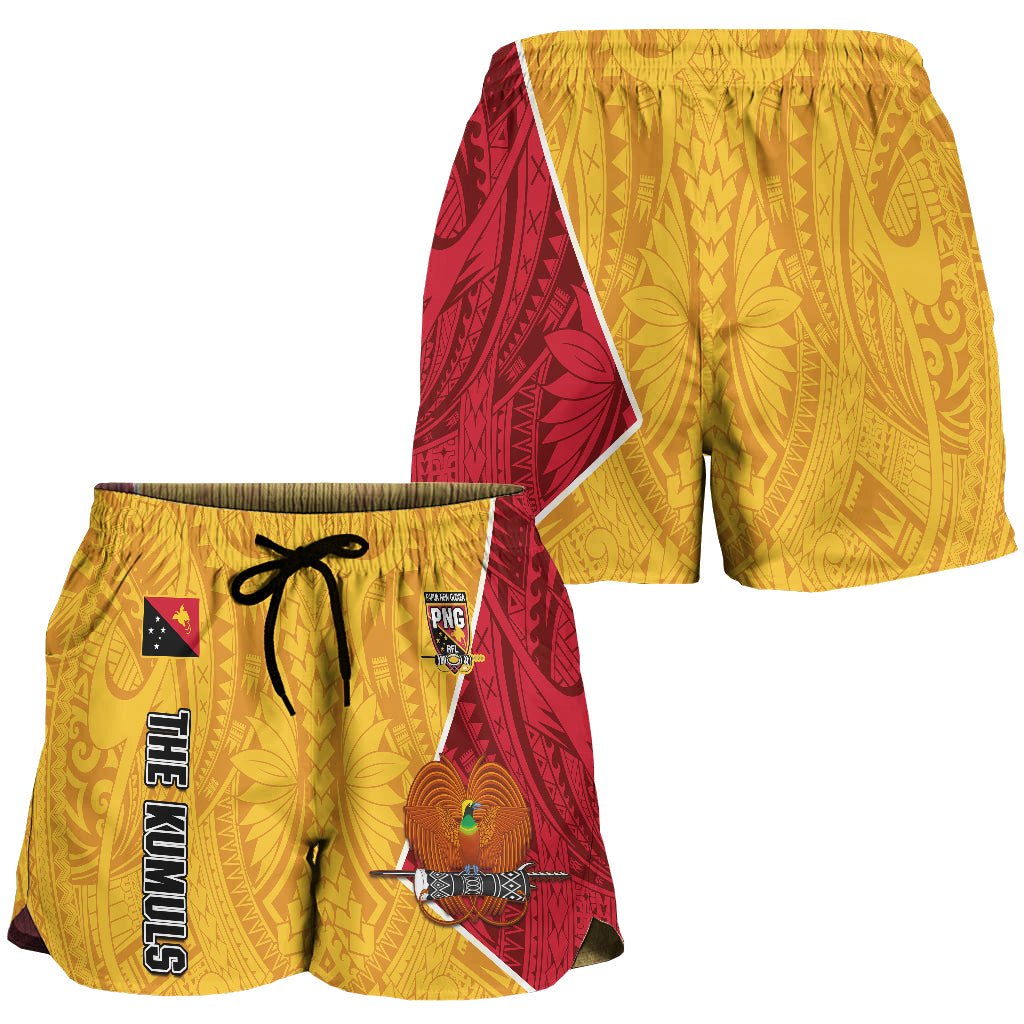 The Kumuls PNG Women's Shorts Papua New Guinea Polynesian Dynamic Style LT14 Women Yellow - Polynesian Pride