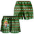 Hawaiian Santa Claus Mele Kalikimaka Women's Shorts - Aviv Style - Green - AH Women Green - Polynesian Pride