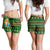 Hawaiian Santa Claus Mele Kalikimaka Women's Shorts - Aviv Style - Green - AH - Polynesian Pride