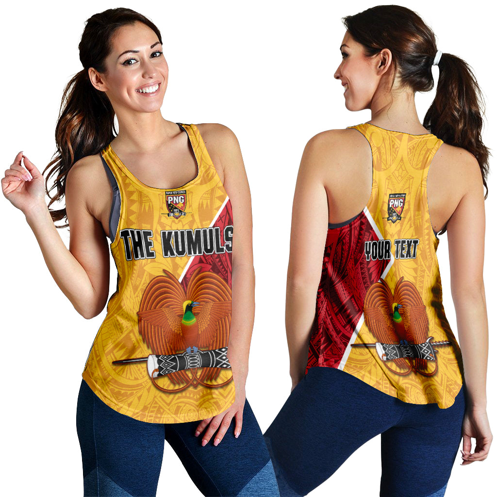 The Kumuls PNG Women Racerback Tank Papua New Guinea Polynesian Dynamic Style LT14 Yellow - Polynesian Pride