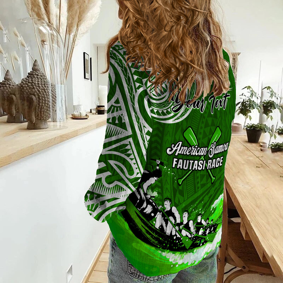 (Custom Personalised) American Samoa Women Casual Shirt Fautasi Race Samoan Pattern Ver.02 LT14 - Polynesian Pride