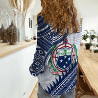 (Custom Personalised) HRPP Samoa Women Casual Shirt Samoan Coat Of Arms Polynesian Pattern LT14 - Polynesian Pride