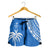 Fiji Rugby Sevens Women Shorts Fijian 7s Tapa Polynesian Blue Ver.01 LT13 - Polynesian Pride