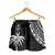 Fiji Rugby Sevens Women Shorts Fijian 7s Tapa Polynesian LT13 Black - Polynesian Pride