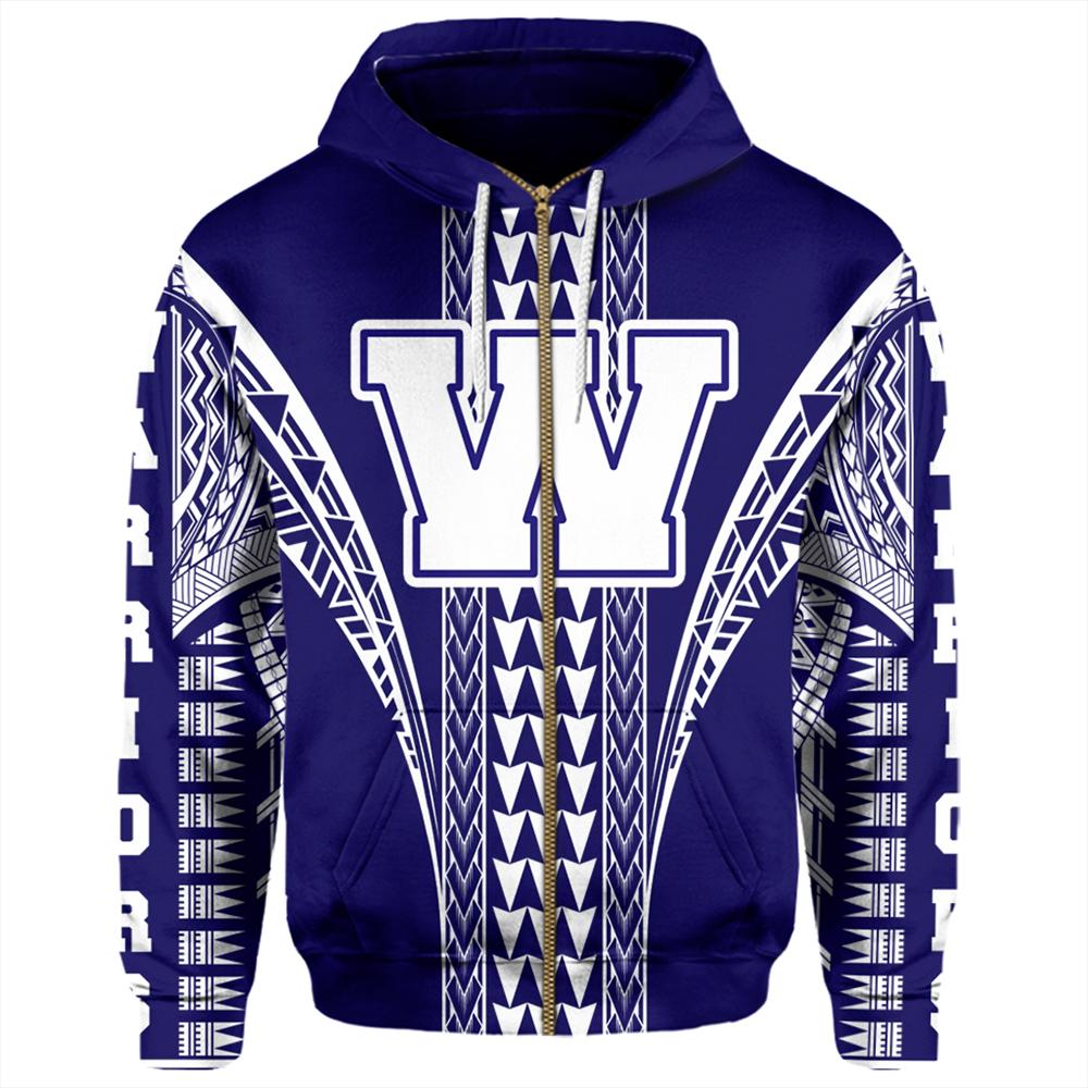 Hawaii Hoodie Waiakea High Zip Hoodie - Polynesian Pride