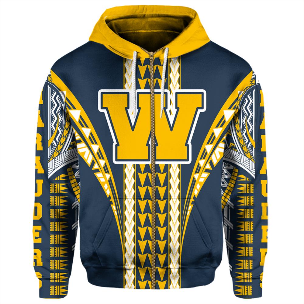 Hawaii Hoodie Waipahu High Zip Hoodie - Polynesian Pride