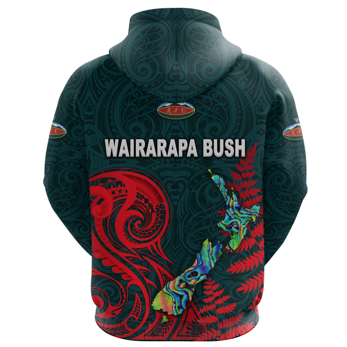 Maori Wairarapa Bush Rugby Hoodie New Zealand Silver Fern - Polynesian Pride