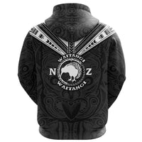 New Zealand Maori Hoodie Waitangi Day Black - Polynesian Pride