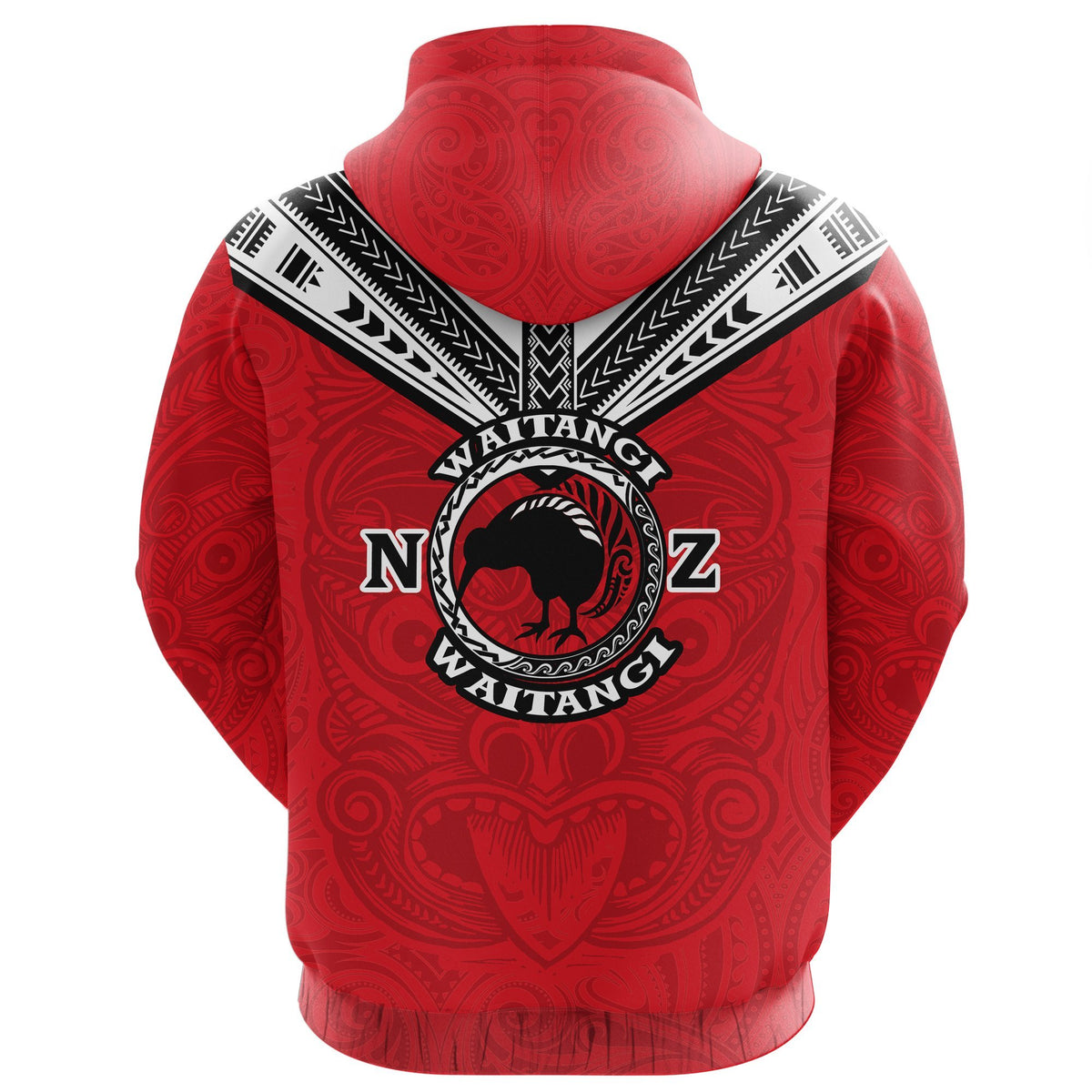 New Zealand Maori Hoodie Waitangi Day Red - Polynesian Pride